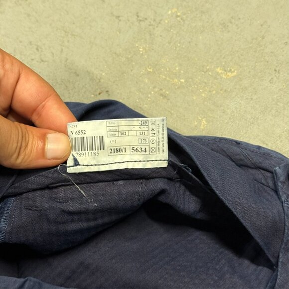 Luigi Bianchi Mantova Sartoria Chinos Made in Italy Pants Blue Cotton 38x31 - Picture 7 of 10